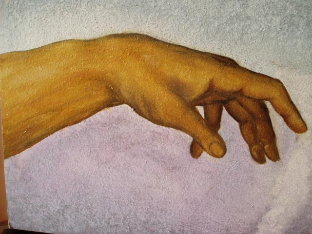 Michelangelo Buonarroti:Teremtés (másolat-részlet-Ádám keze ) Michelangelo Buonarroti:Creature (replica-closeup-Adam hand) Michelangelo Buonarroti:Teremtés (másolat-részlet-Ádám keze ) Michelangelo Buonarroti:Creature (replica-closeup-Adam hand)
